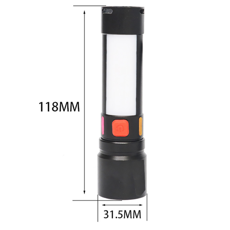 Ліхтарик Bailong 611-TG+COB(white+red) Zoom портативний USB світлодіодний / зум
