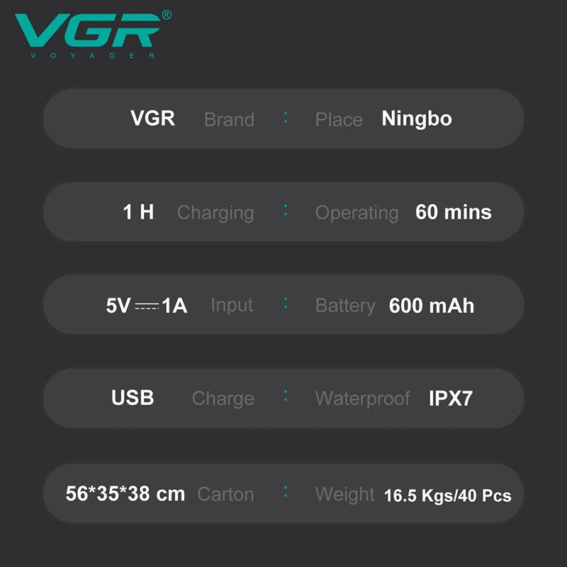 Електробритва VGR V-303 професійна 3in1 акумуляторна бездротова LED Display