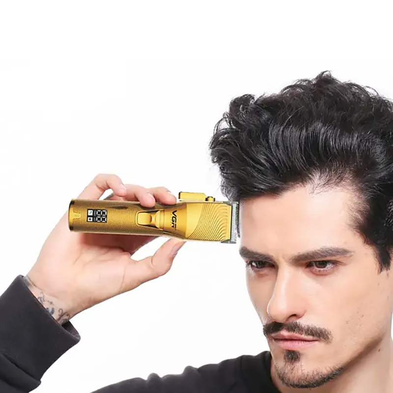 Машинка для стрижки VGR V-280 Gold акумуляторна бездротова LED дисплей 2500mAh