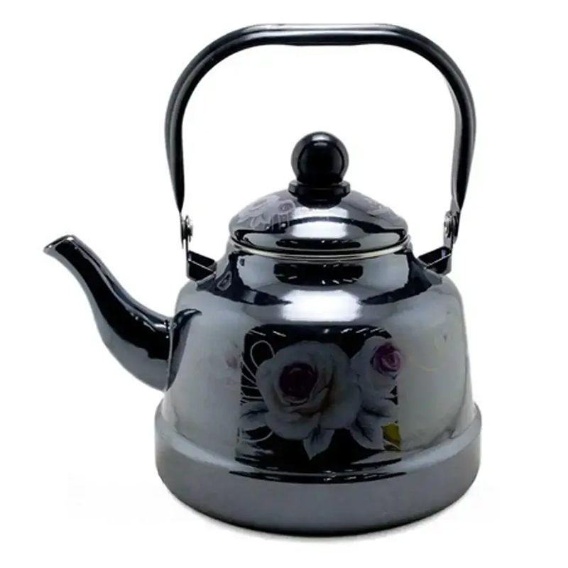 Чайник UNIQUE UN-2308 Black металл 1.70L эмалированный