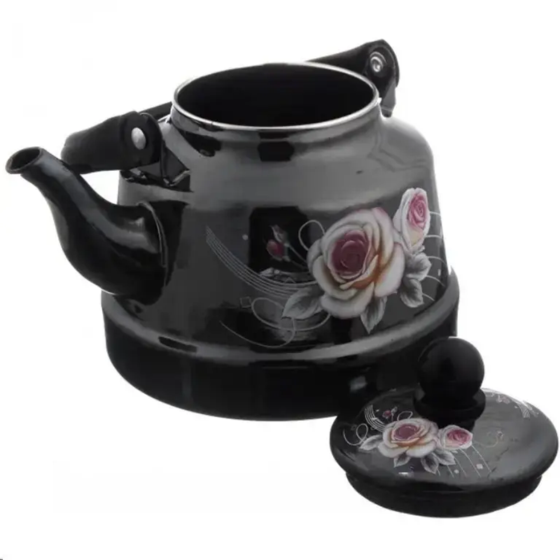 Чайник UNIQUE UN-2307 Black металл 1.10L эмалированный